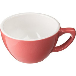 Чашка кофейная Doppio Пур-Амор фарфор 200мл D97/50, H60, L125мм, кораллов., белый