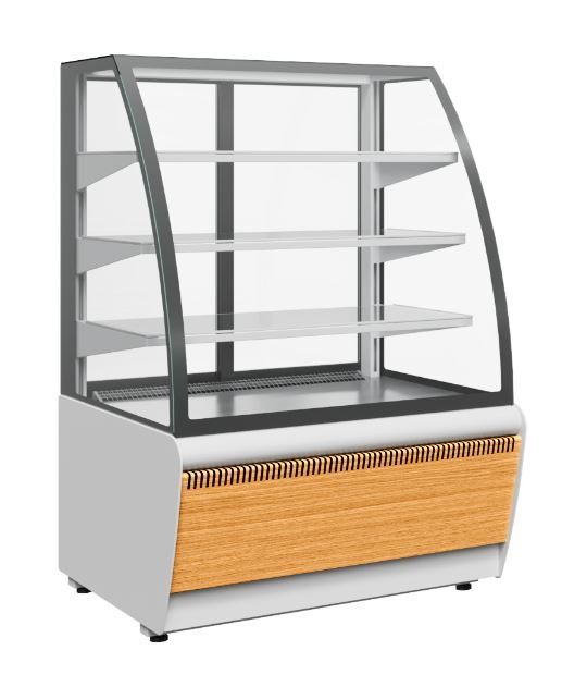 Витрина кондитерская Carboma K70 VM 0, 9-2 STANDARD Паттерн (открытая 0107 Ольха)