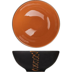 Салатник Борисовская Керамика «Удачный»; 450мл; D13,5см; керамика; черный, оранжевый