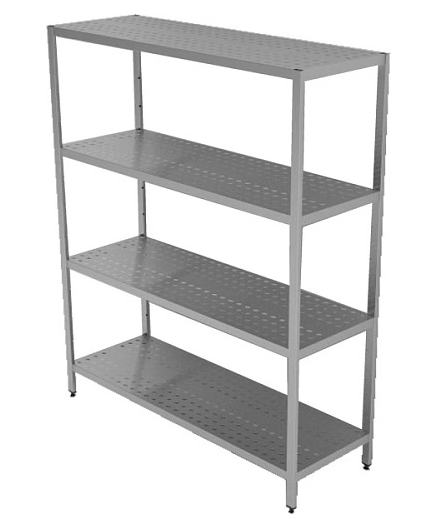 Стеллаж прямой перфорированный Gastrolux СР-155/4П/R