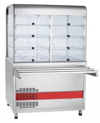 Прилавок-витрина холодильный Abat ПВВ(Н)-70КМ-С-02-НШ с гастроемкостями столешница нерж.