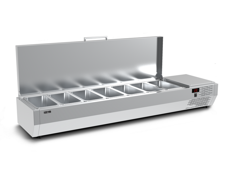 Холодильная витрина для ингредиентов Carboma IDO (A40) SM 1, 6 с крышкой (VT3-G с крышкой (GN1/3))
