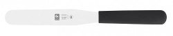 Лопатка кулинарная Icel 250 мм. прямая раб. часть 15*2,7 см. нерж. узкая с пластик. ручкой, черн.