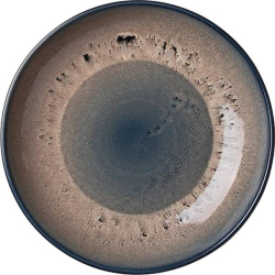 Тарелка Борисовская Керамика «Пати» для плова; 1,5л; D305, H15мм, фарфор; серый, синий
