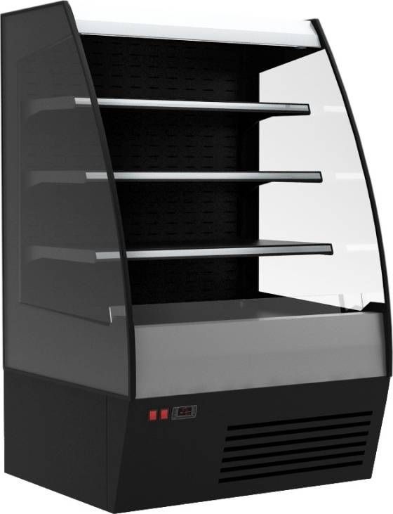 Холодильная горка гастрономическая Carboma F16-08 VM 1, 9-2 0200 тонир.cтеклопакет (Carboma 1600/875 ВХСп-1, 9) (9005 цвет черный)