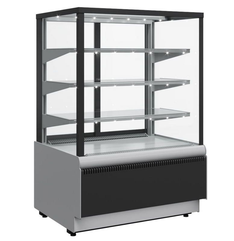 Витрина кондитерская Carboma KC70 VM 1, 3-1 LIGHT 9006-9005 (ВХСв-1, 3д Сarboma Cube ТЕХНО)