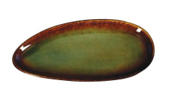 Блюдо Corone Verde сине-зеленое L 360 мм, B 165 мм