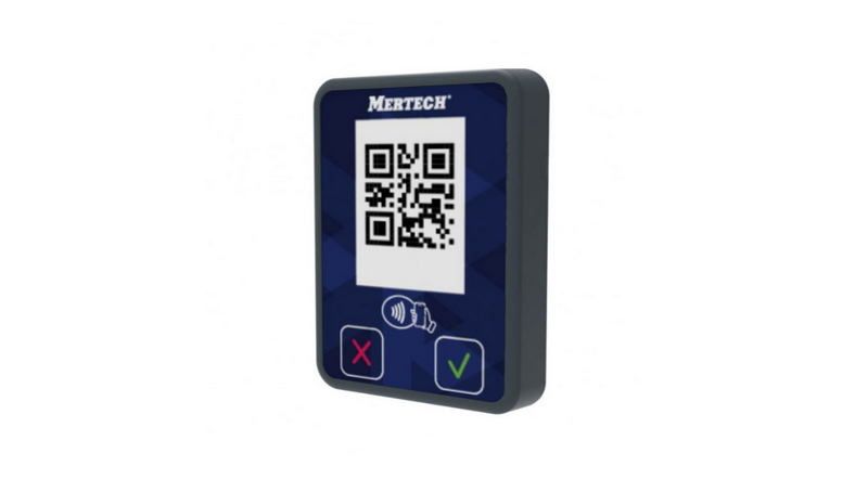 Терминал оплаты СБП MERTECH Mini (NFC, QR, 2, 4 inch), серый/синий