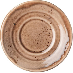 Блюдце Борисовская Керамика «Маррон Реативо», D=98мм, фарфор, коричневый, бежевый