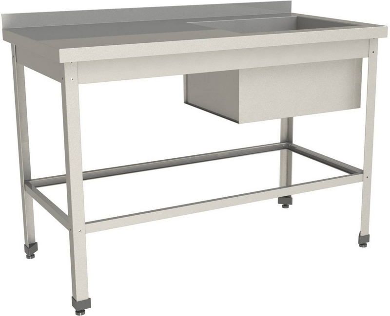 Ванна моечная с рабочей поверхностью RESTOINOX ВМСР/1-11/7-БПО-ЭЦ