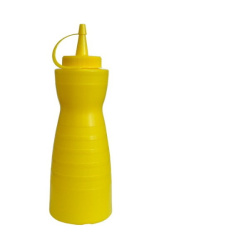 Емкость для соуса Masterglass 700 мл. d 68 мм. h 240 мм. фигурная с крышкой желт.
