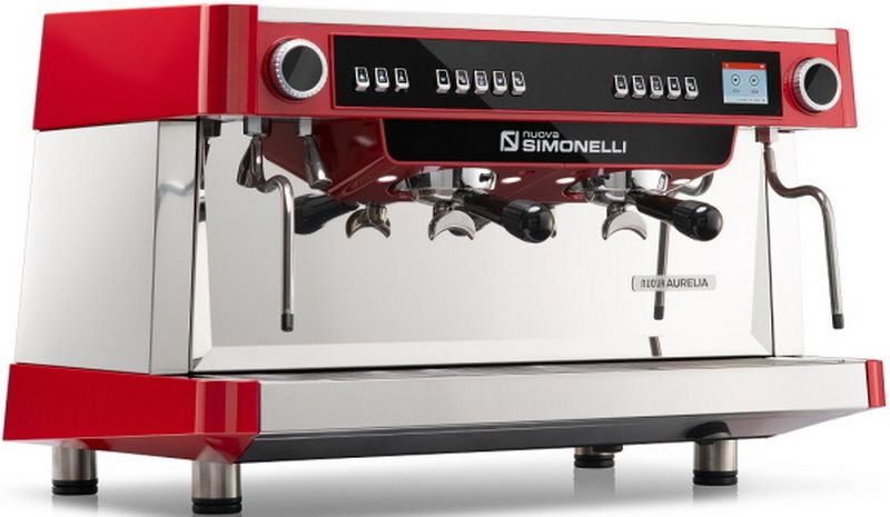 Кофемашина рожковая автоматическая Nuova Simonelli NUOVA AURELIA VOL XT 2Gr 220V red+PID+high groups+LED+ Group Display+Double wall steam wand