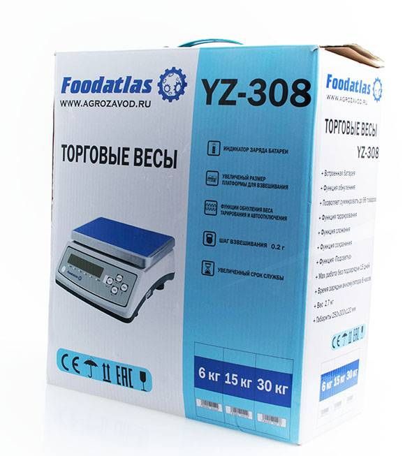 Весы торговые Foodatlas YZ-308 30кг/1гр