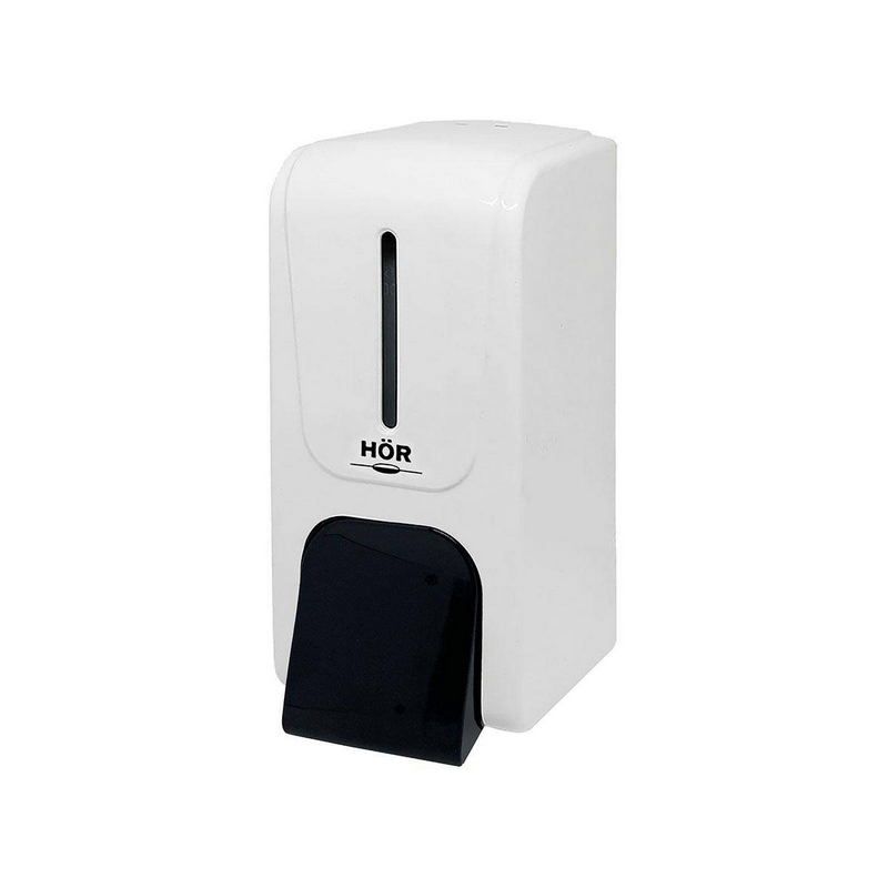 Дозатор для жидкого мыла Hor СТАНДАРТ X7 нажимной 0, 7л, корпус белый, кнопка черная