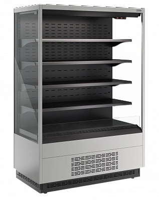 Холодильная горка гастрономическая Carboma FC20-07 VM 1, 3-2 (версия 2.0) ночная шторка (9006-9005)