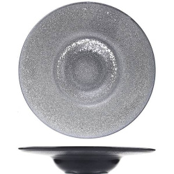 Тарелка Борисовская Керамика «Млечный путь» для пасты; 0,5л; D31, H5см, фарфор, белый, черный