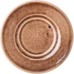Блюдце Борисовская Керамика «Маррон Реативо» D155, H20мм, фарфор, коричневый, бежевый