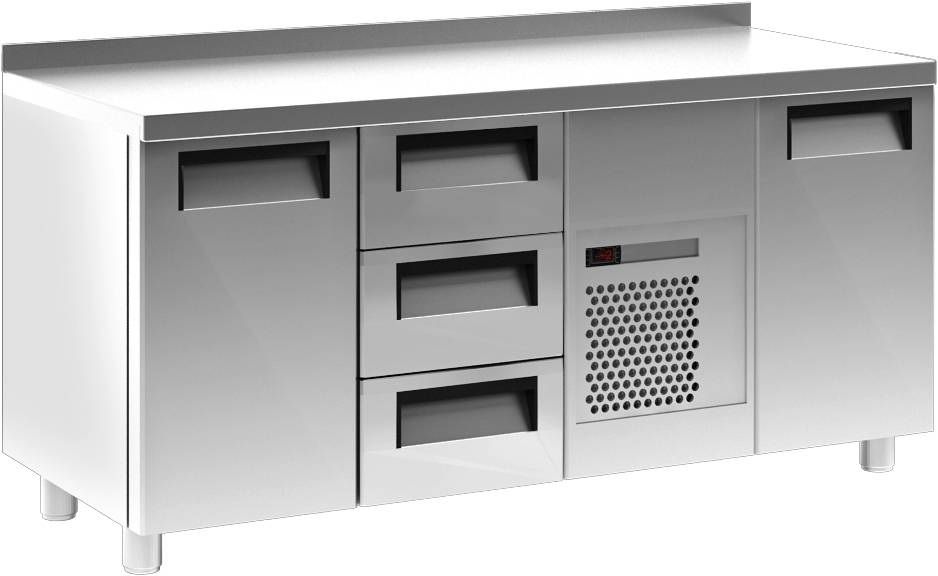 Стол холодильный Carboma T70 M3-1 (3GN/NT Carboma) с бортом (0430-2 корпус нерж 3 двери)