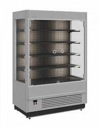Холодильная горка гастрономическая Carboma FC20-08 VM 1,3-1 LIGHT (фронт X0) (9006-9005 цвет серо-черный)