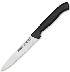 Нож для чистки овощей Pirge Ecco L 120 мм, B 19 мм волнистый край, черный