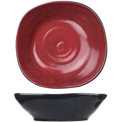 Тарелка Борисовская Керамика «Млечный путь красный» глубокая; 1,2л; D235, H65мм, фарфор; красный, черный
