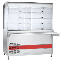 Прилавок-витрина холодильный Abat ПВВ(Н)-70КМ-С-03-НШ с гастроемкостями столешница нерж.