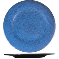 Тарелка Борисовская Керамика «Млечный путь голубой»; D20, H2см, фарфор, голубой, черный