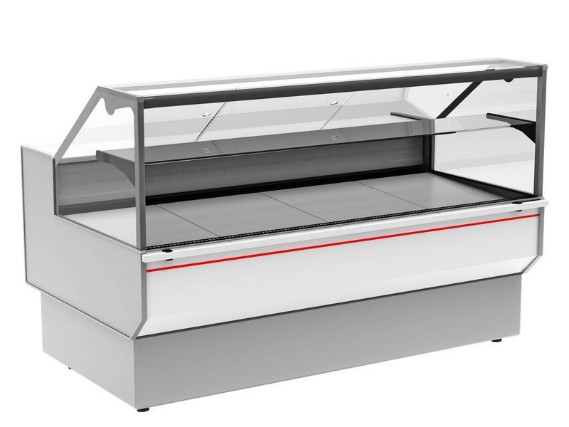 Витрина холодильная Carboma GC95 SM 1, 8-1 (ВХС-1, 8 Carboma GC95) (0011-9003 боковины серые, декор белый)