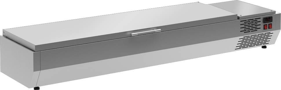 Холодильная витрина для ингредиентов Carboma IDO (A40) SM 1, 2 с крышкой (VT2-G с крышкой (GN1/3))