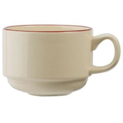 Чашка кофейная Steelite Ivory Claret бежево-бордовая 100 мл. D 65 мм. H 50 мм. L 85 мм.
