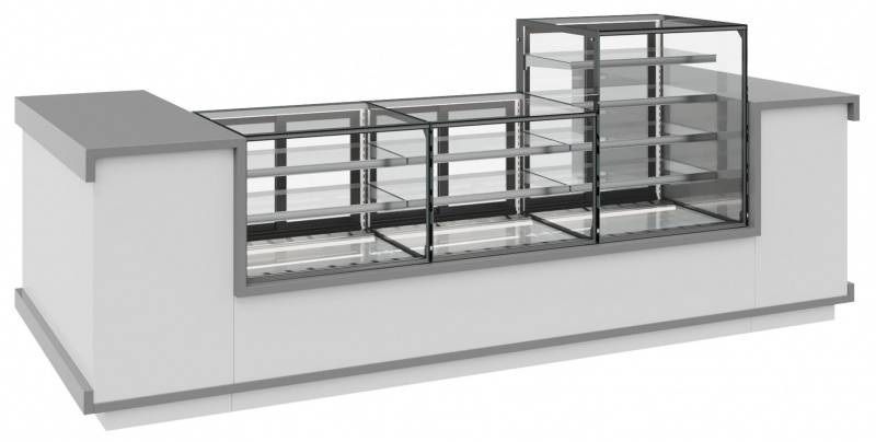 Витрина кондитерская Carboma KC71-110 VV 0, 9-2 BUILT-IN (открытая 9005)