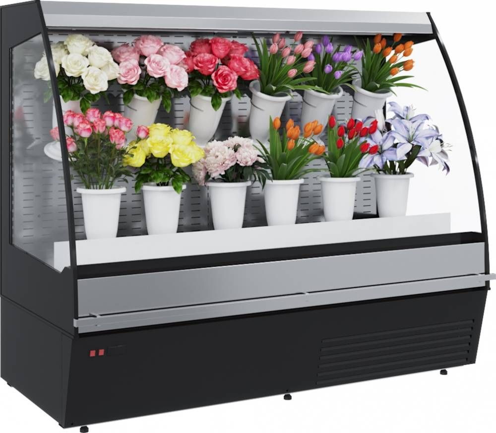 Холодильная горка для цветов Carboma F16-08 VM 1, 3-2 0020 FLORA (цвет по схеме, фронт стандартный цвет)