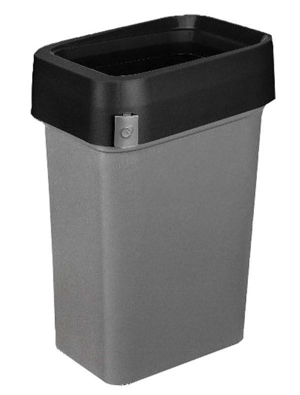 Контейнер мусорный RESTOLA SMART BIN 50 л, L 430 мм, B 330 мм, H 630 мм серый, черный