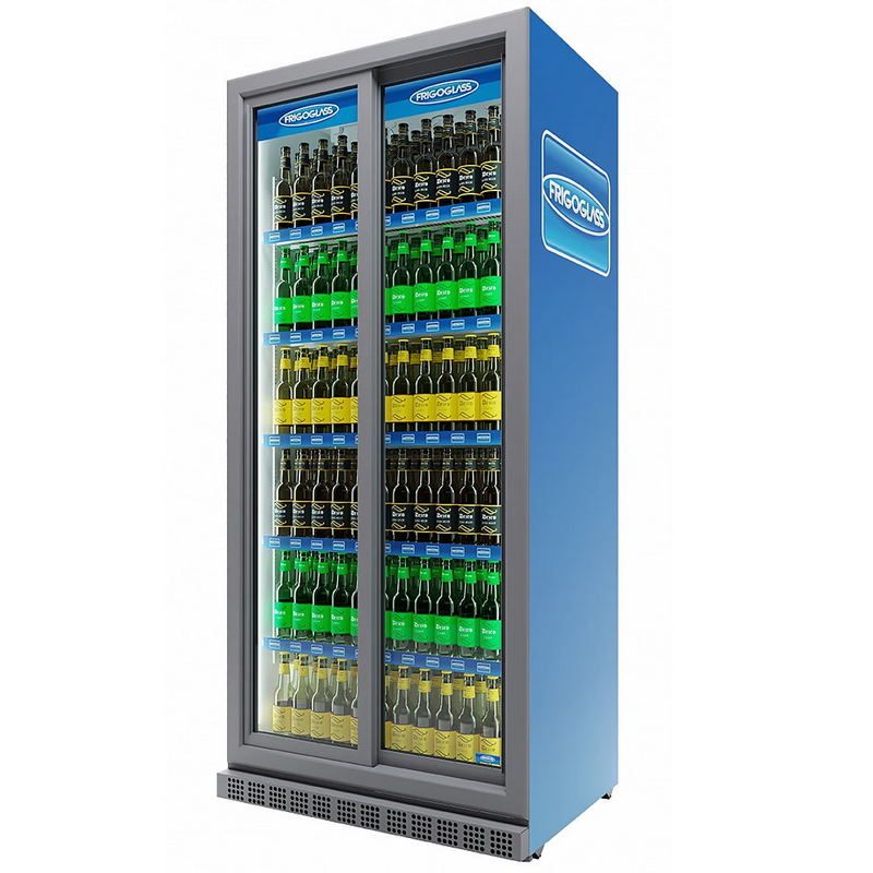 Шкаф холодильный Frigoglass Max 1000 SD (сер.корпус, бел.кабинет, двери купе, 2Led, 6полок, 6цд, контроллер, откл.освещ.)