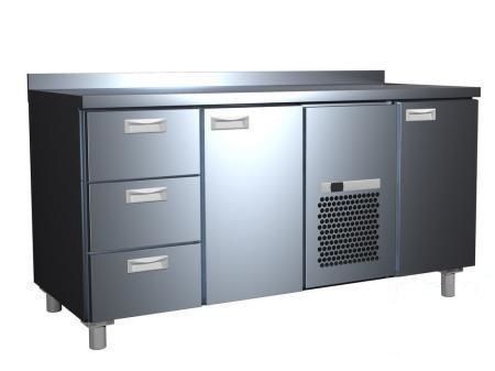 Стол холодильный Carboma T70 M3-1 (3GN/NT) 0430-2 нерж., 3 ящика (слева), 2 двери, борт