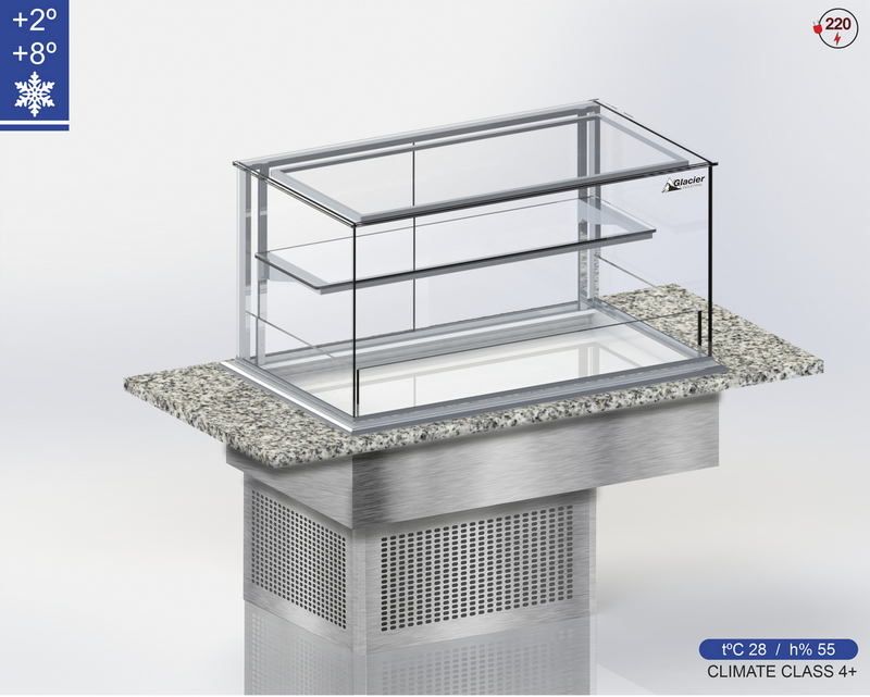 Витрина холодильная встраиваемая GLACIER SELENA PRO купол 50 см 1, 0 м