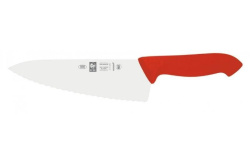 Нож поварской Icel HoReCa "Шеф" красный с волн. кромкой 330 мм.