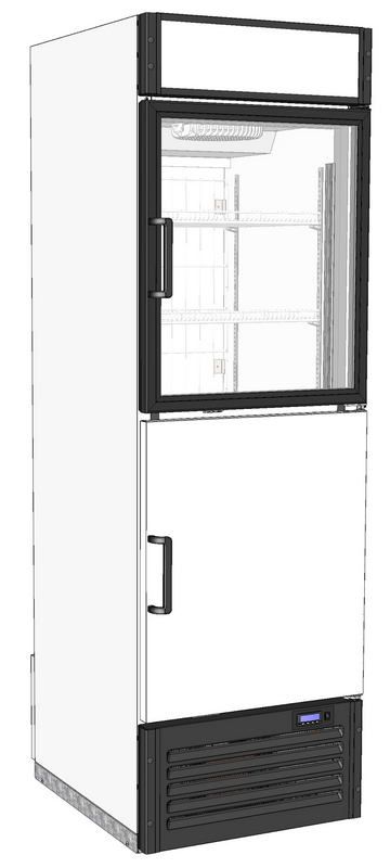 Шкаф морозильный МариХолодМаш Капри 0, 5Н (СК) дверь стеклянная сверху, металл снизу