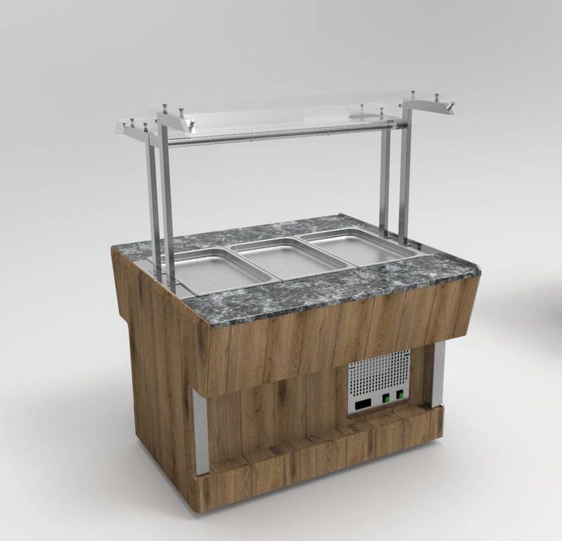 Прилавок холодильный (шведский стол пристенный) Refettorio RС43SP (каменная столешница); на 4 GN1/1