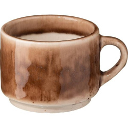 Чашка Борисовская Керамика «Маррон Реативо» 200мл; фарфор; коричневый, бежевый