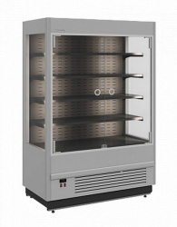 Холодильная горка гастрономическая Carboma FC20-07 VM 1,3-1 LIGHT (фронт X0) (9006-9005 цвет серо-черный)