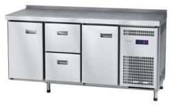 Стол холодильный Abat СХС-60-02 неохлаждаемая столешница с бортом (дверь, ящики 1/2, дверь)