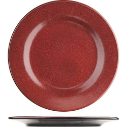 Тарелка Борисовская Керамика «Млечный путь красный»; D24см, фарфор, красный, черный