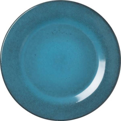 Тарелка Борисовская Керамика; D260, H2мм, фарфор; черный, голубой