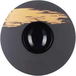 Тарелка REVOL 300 мл, d30 мм, h30 мм черно-золотая с широким краем 651567