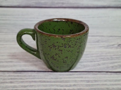 Чашка кофейная Борисовская Керамика «Пунто Верде»; 90мл; D70, H55мм, фарфор, зеленый, коричневый