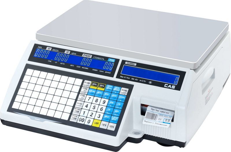 Весы торговые с печатью этикеток CAS CL5000J-6IB TCP-IP