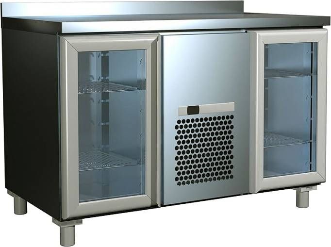 Стол холодильный Carboma T70 M2-1-G (2GNG/NT) с бортом 9006-2 корпус серый