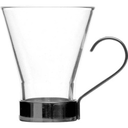 Чашка кофейная Bormioli Rocco Ypsilon с металлическим подстаканником 110 мл.