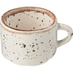 Чашка кофейная Борисовская Керамика «Пунто Бьянко»; 80мл; H47, B60мм, фарфор, белый, черный